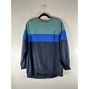 American Eagle Blue Green Oversize Long Jegging Sweatshirt Size Medium